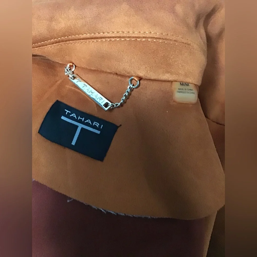 Tahari faux suede jacket sz M - Picture 5 of 7